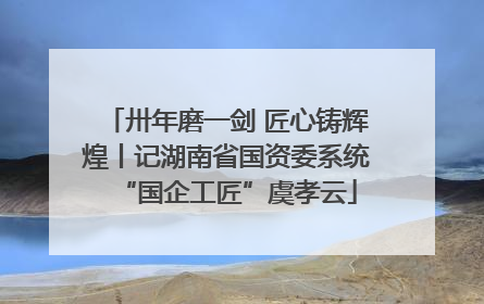 卅年磨一剑 匠心铸辉煌丨记湖南省国资委系统“国企工匠”虞孝云