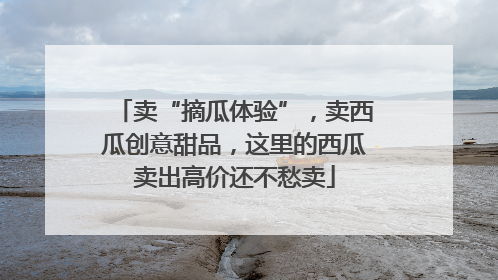 卖“摘瓜体验”，卖西瓜创意甜品，这里的西瓜卖出高价还不愁卖