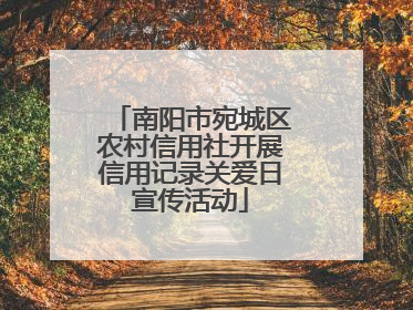 南阳市宛城区农村信用社开展信用记录关爱日宣传活动