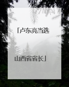 卢东亮当选山西省省长