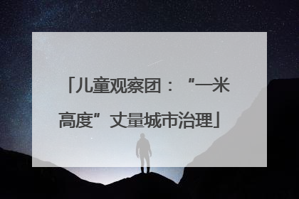 儿童观察团：“一米高度”丈量城市治理