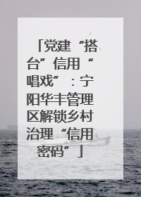 党建“搭台”信用“唱戏”：宁阳华丰管理区解锁乡村治理“信用密码”