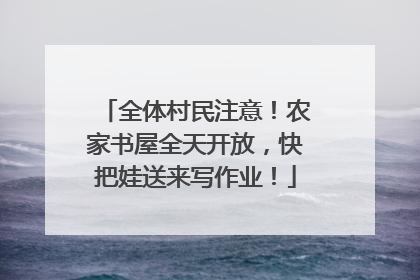 全体村民注意！农家书屋全天开放，快把娃送来写作业！