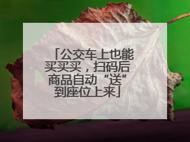 公交车上也能买买买，扫码后商品自动“送”到座位上来