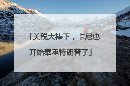 关税大棒下，卡尼也开始奉承特朗普了