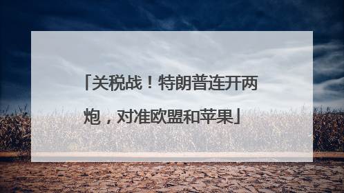 关税战！特朗普连开两炮，对准欧盟和苹果