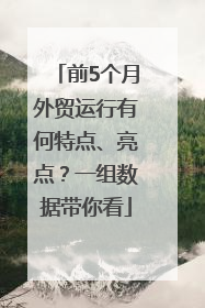 前5个月外贸运行有何特点、亮点？一组数据带你看