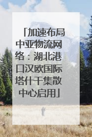 加速布局中亚物流网络：湖北港口汉欧国际塔什干集散中心启用