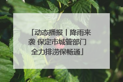 动态播报丨降雨来袭 保定市城管部门全力排涝保畅通