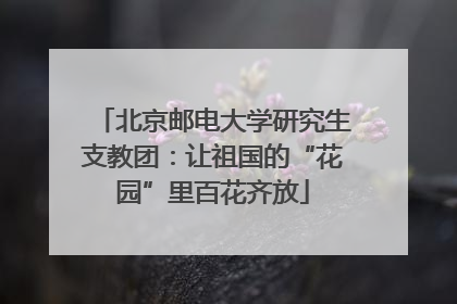 北京邮电大学研究生支教团：让祖国的“花园”里百花齐放