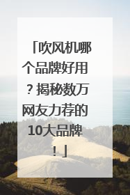 吹风机哪个品牌好用？揭秘数万网友力荐的10大品牌！