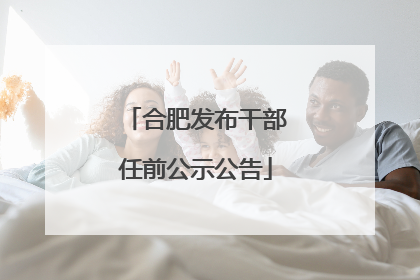 合肥发布干部任前公示公告
