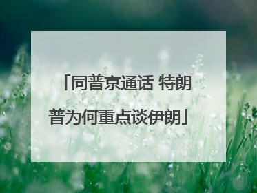 同普京通话 特朗普为何重点谈伊朗