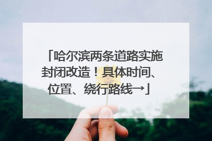哈尔滨两条道路实施封闭改造！具体时间、位置、绕行路线→