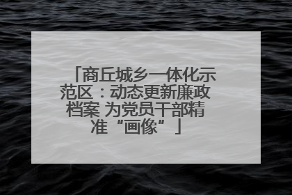 商丘城乡一体化示范区：动态更新廉政档案 为党员干部精准“画像”