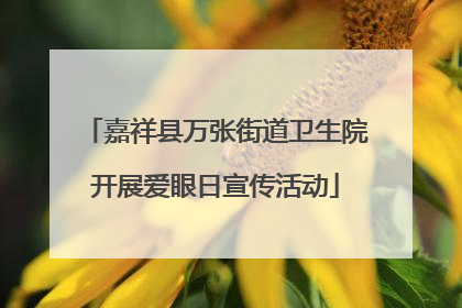 嘉祥县万张街道卫生院开展爱眼日宣传活动