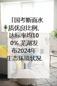 国考断面水质优良比例、达标率均100% 芜湖发布2024年生态环境状况