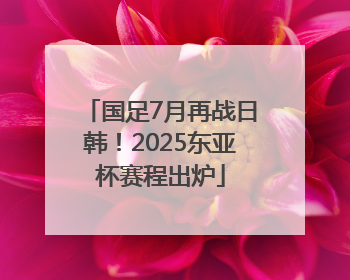 国足7月再战日韩！2025东亚杯赛程出炉