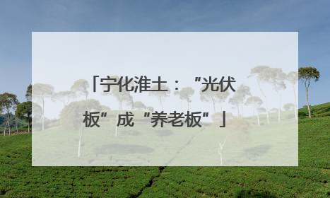 宁化淮土：“光伏板”成“养老板”