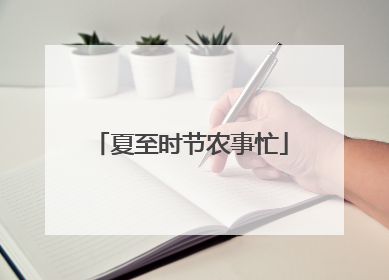 夏至时节农事忙