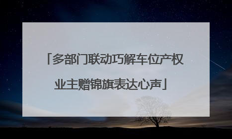 多部门联动巧解车位产权 业主赠锦旗表达心声