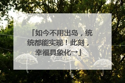 如今不用出岛，统统都能实现！此刻，幸福具象化→