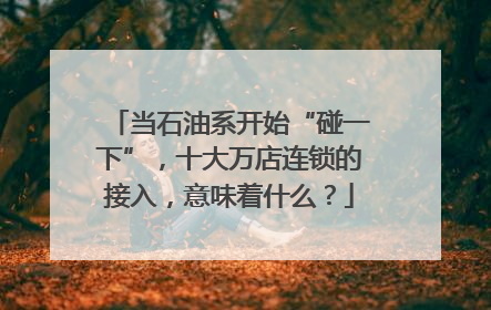 当石油系开始“碰一下”，十大万店连锁的接入，意味着什么？