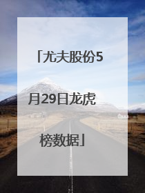 尤夫股份5月29日龙虎榜数据
