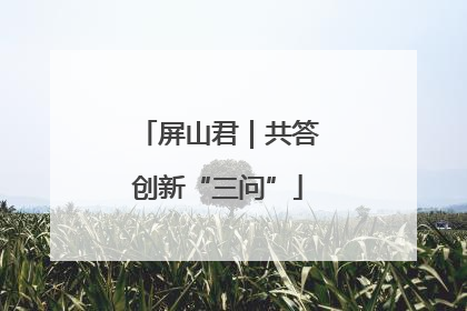 屏山君｜共答创新“三问”