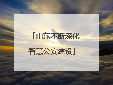 山东不断深化智慧公安建设