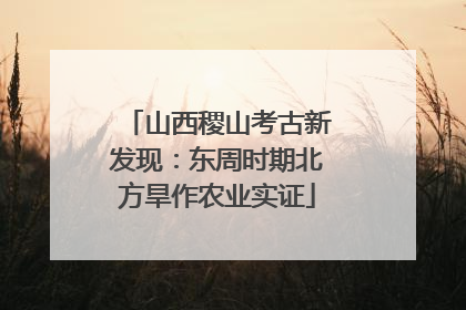 山西稷山考古新发现：东周时期北方旱作农业实证