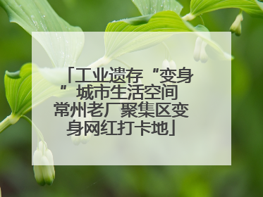 工业遗存“变身”城市生活空间 常州老厂聚集区变身网红打卡地