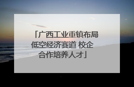 广西工业重镇布局低空经济赛道 校企合作培养人才