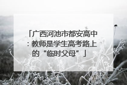 广西河池市都安高中：教师是学生高考路上的“临时父母”