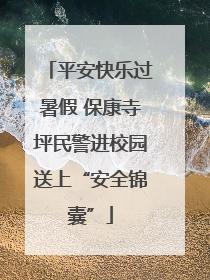 平安快乐过暑假 保康寺坪民警进校园送上“安全锦囊”
