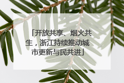 开放共享、烟火共生，浙江持续推动城市更新与民共进