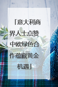 意大利商界人士点赞中欧绿色合作蕴藏黄金机遇