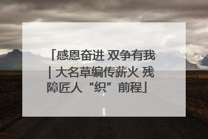 感恩奋进 双争有我｜大名草编传薪火 残障匠人“织”前程