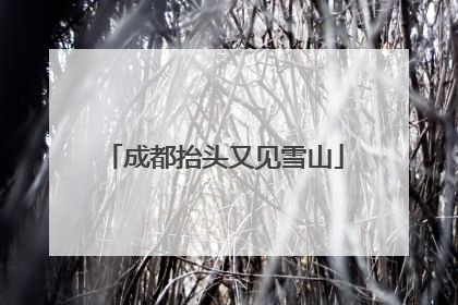 成都抬头又见雪山