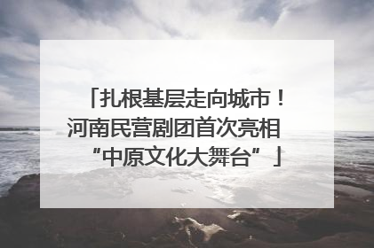 扎根基层走向城市！河南民营剧团首次亮相“中原文化大舞台”