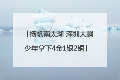 扬帆南太湖 深圳大鹏少年拿下4金1银2铜