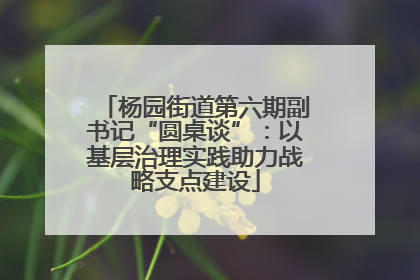 杨园街道第六期副书记“圆桌谈”：以基层治理实践助力战略支点建设