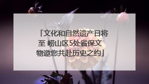 文化和自然遗产日将至 崂山区5处省保文物邀您共赴历史之约
