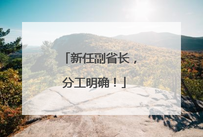 新任副省长，分工明确！