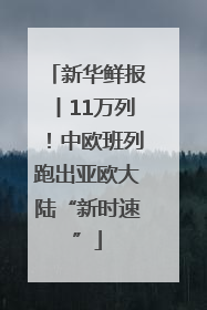 新华鲜报丨11万列！中欧班列跑出亚欧大陆“新时速”