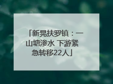 新晃扶罗镇：一山塘渗水 下游紧急转移22人