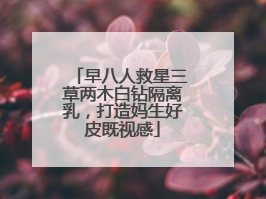 早八人救星三草两木白钻隔离乳，打造妈生好皮既视感