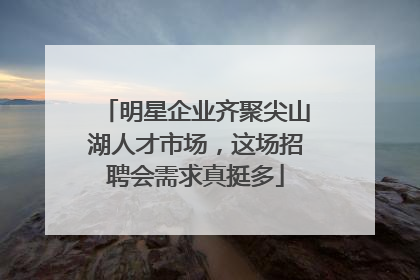 明星企业齐聚尖山湖人才市场，这场招聘会需求真挺多