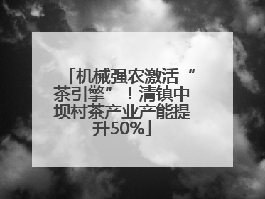 机械强农激活“茶引擎”！清镇中坝村茶产业产能提升50%