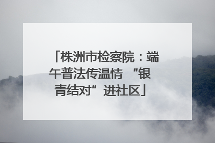 株洲市检察院：端午普法传温情 “银青结对”进社区